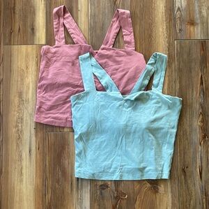 Stylish Women's Pink and Blue Tops